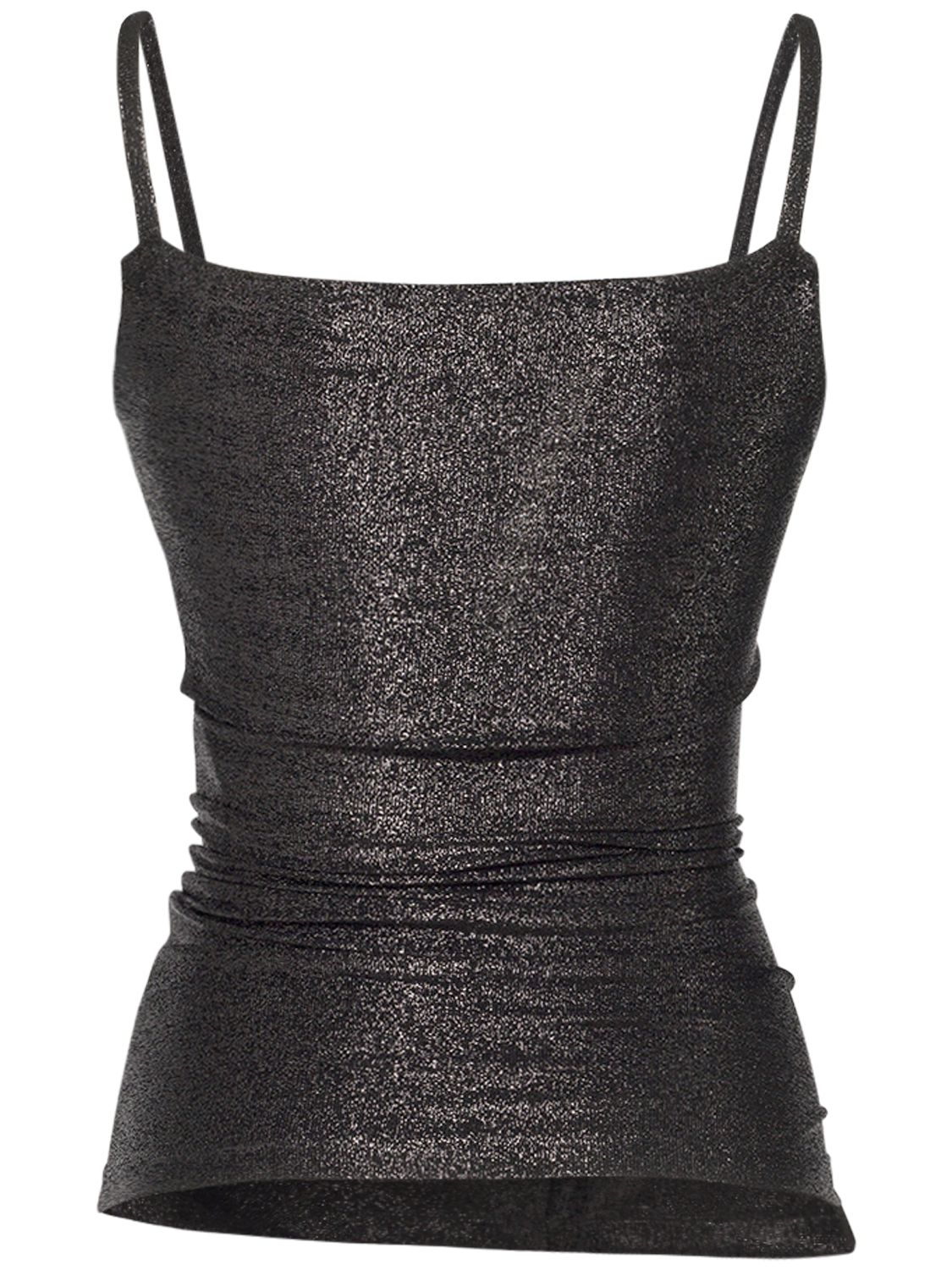 Rabanne Stretch Lurex Jersey Top In Black