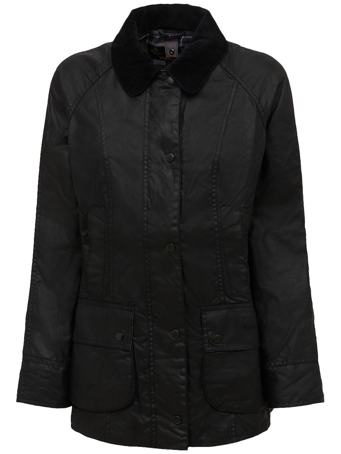 Barbour Beadnell Waxed Cotton Jacket In Black