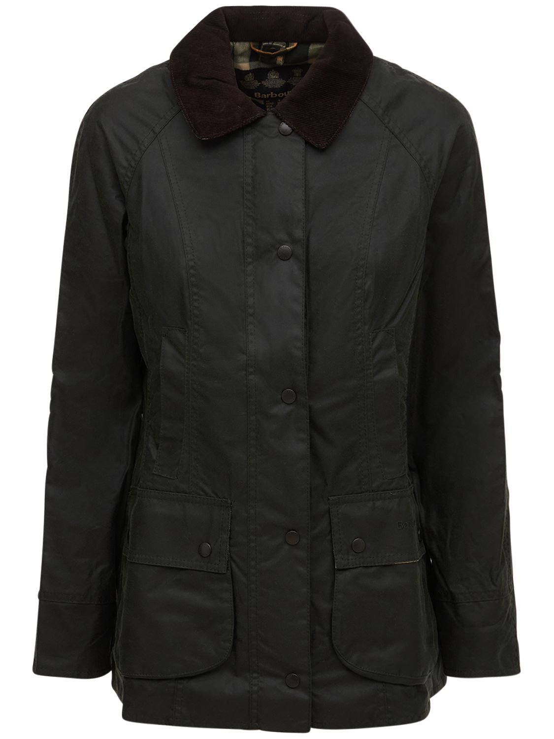 Barbour Beadnell Waxed Cotton Jacket In Black