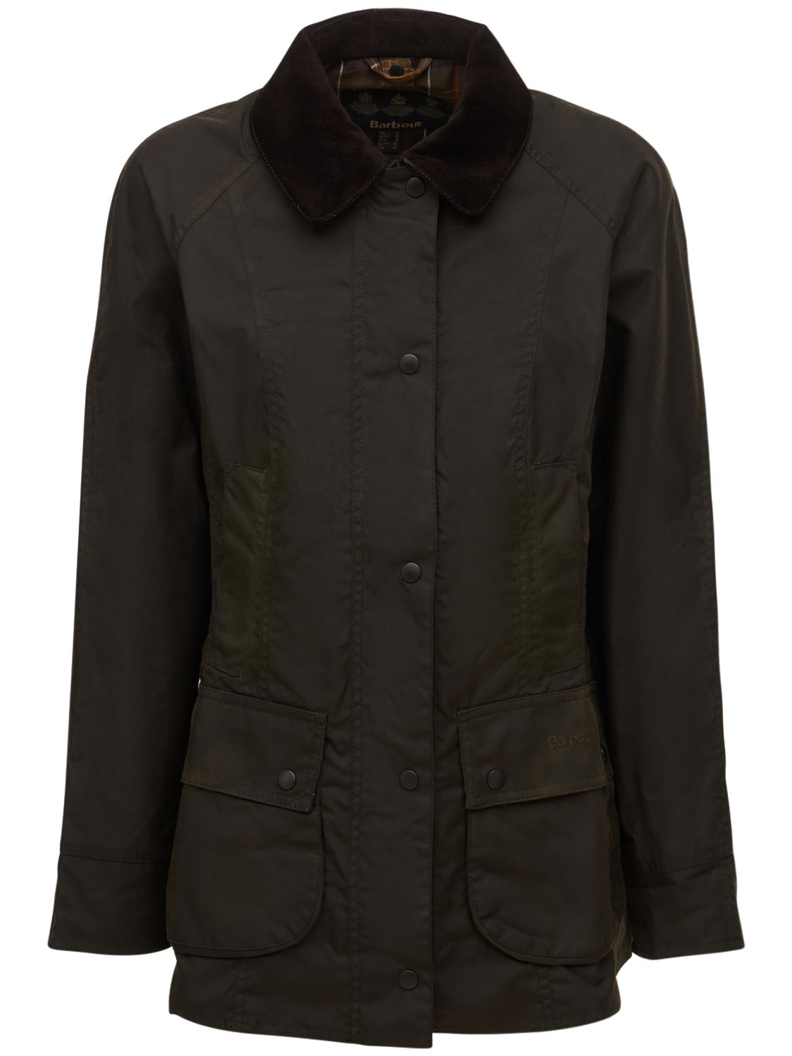 Shop Barbour Classic Beadnell Waxed Jacket In Olive Green