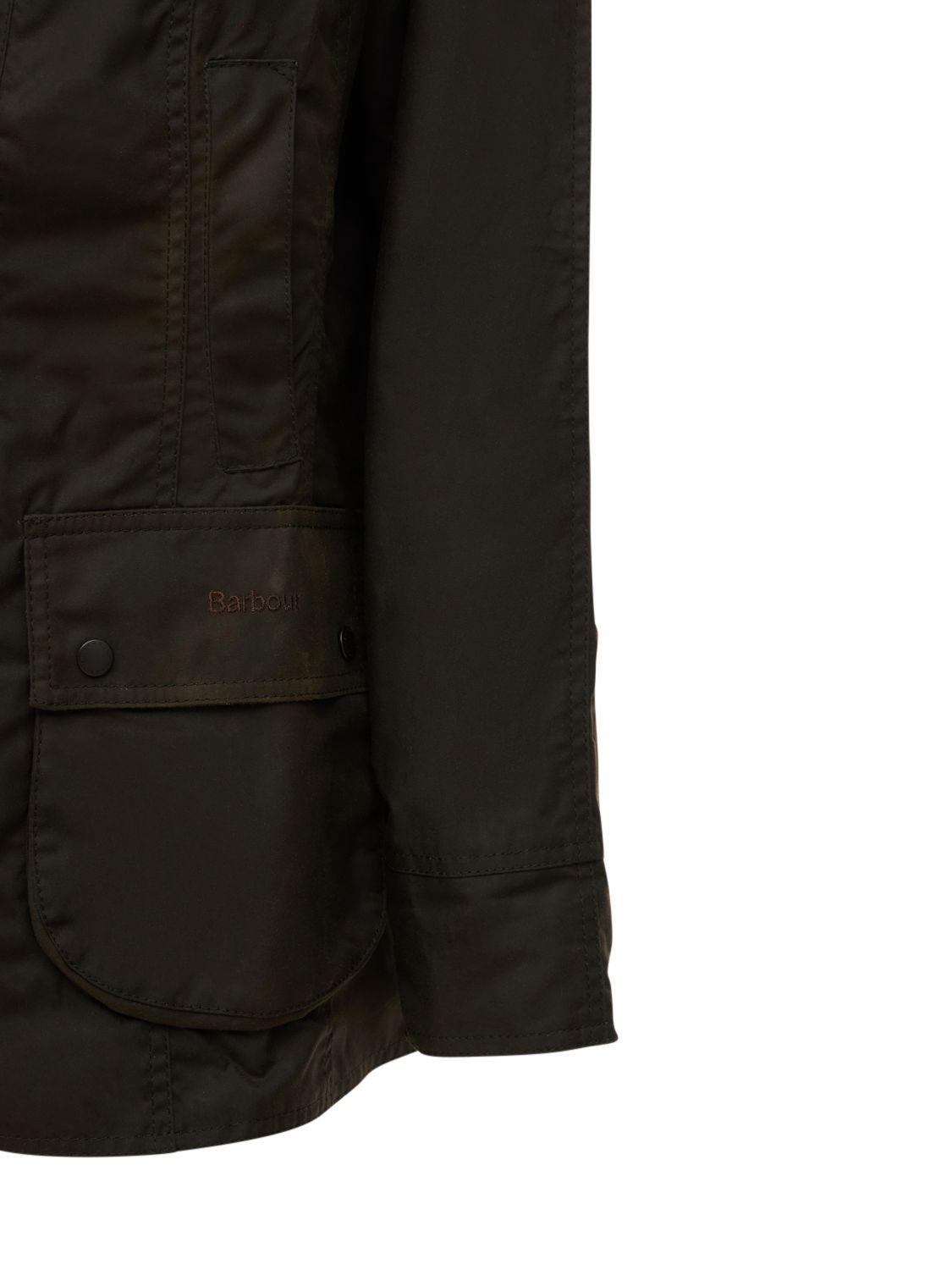 Shop Barbour Classic Beadnell Waxed Jacket In Olive Green