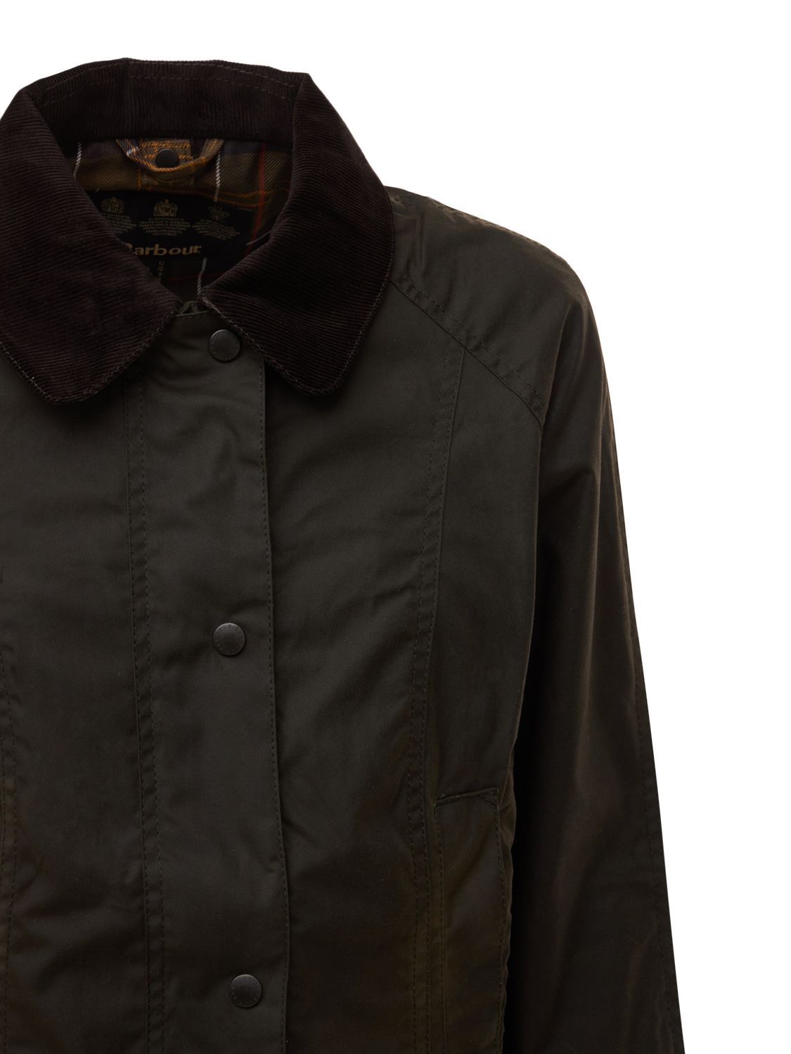 Shop Barbour Classic Beadnell Waxed Jacket In Olive Green