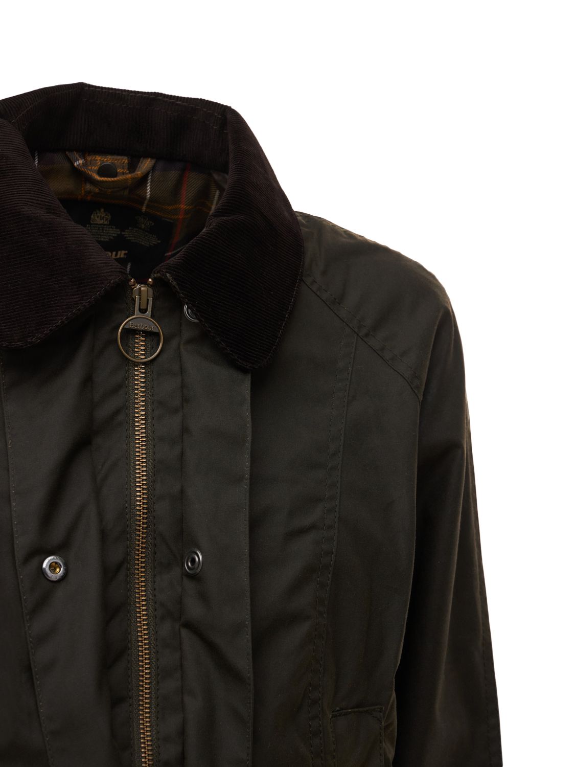 Shop Barbour Classic Beadnell Waxed Jacket In Olive Green