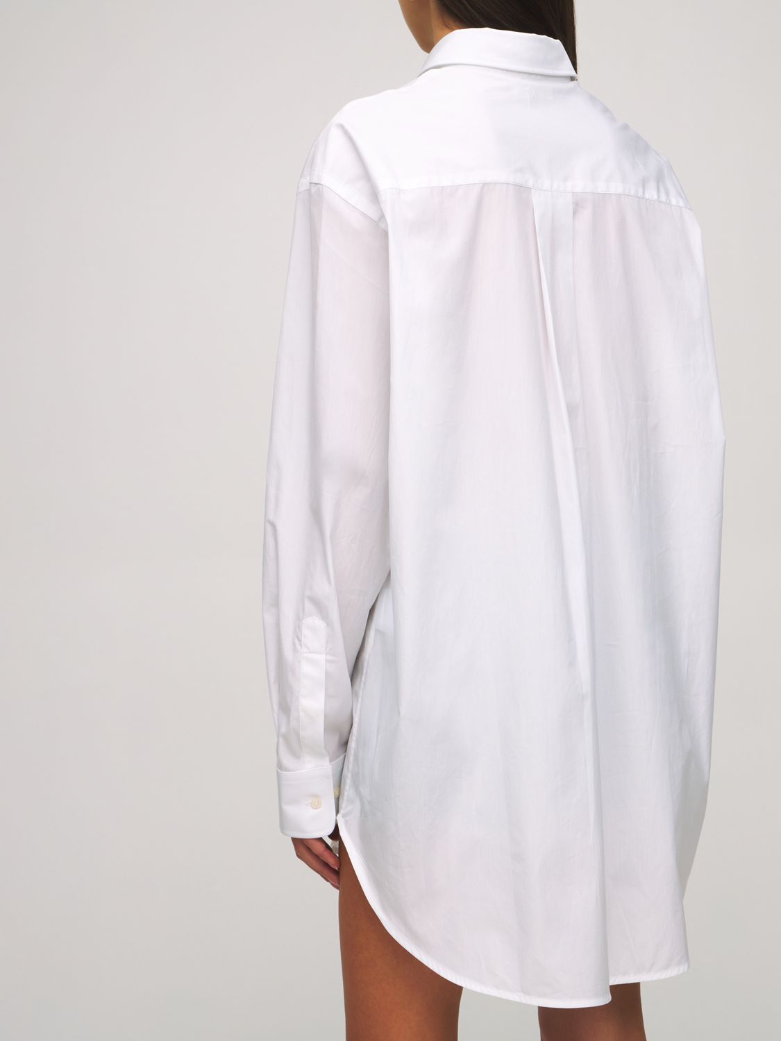 Wardrobe.nyc Cotton Poplin Mini Shirt Dress In White