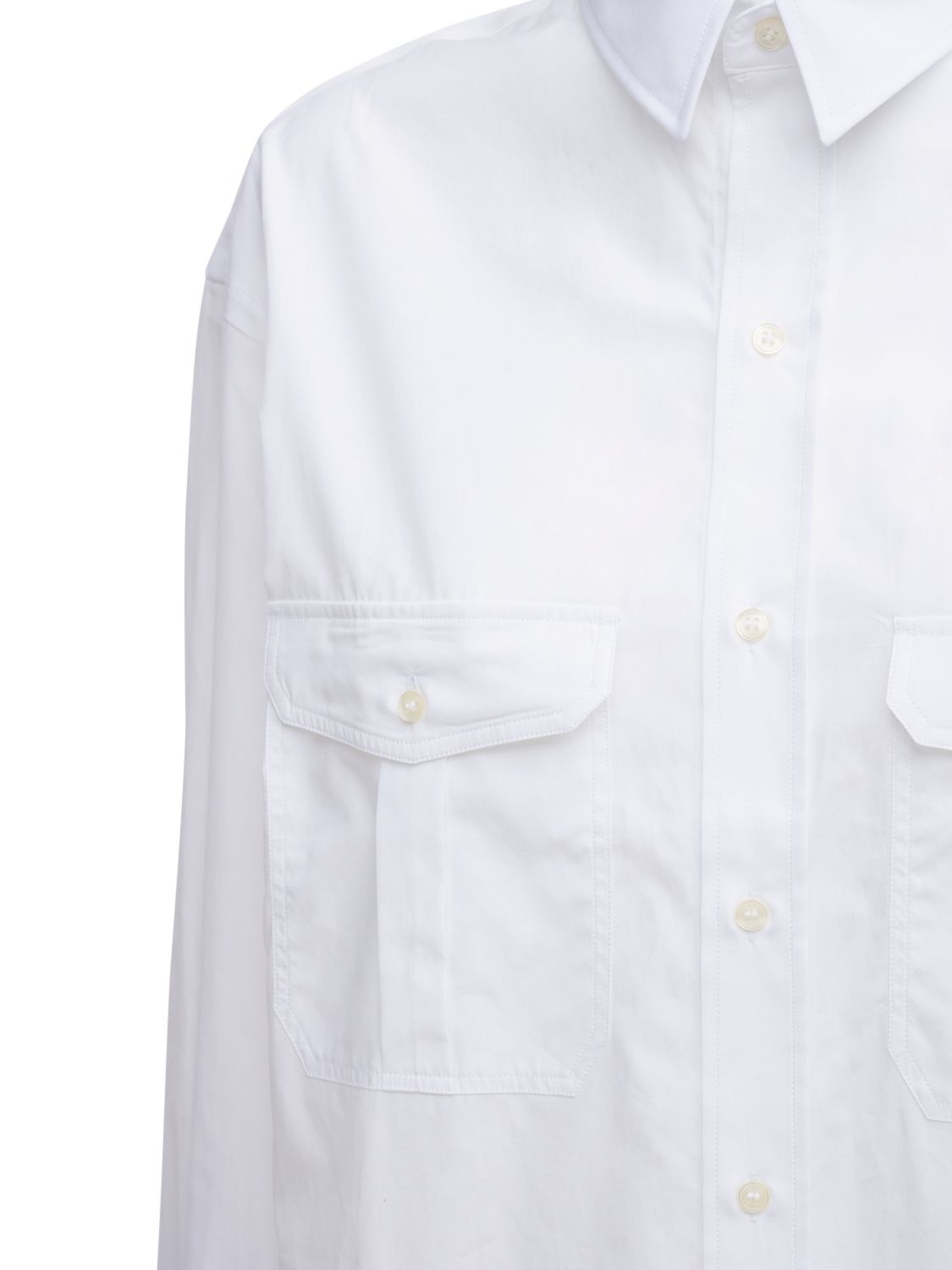 Wardrobe.nyc Cotton Poplin Mini Shirt Dress In White