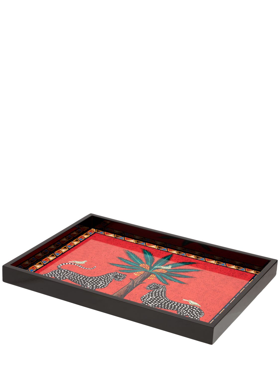 Shop Ortigia Mosaico Large Red Tray In Red,multi
