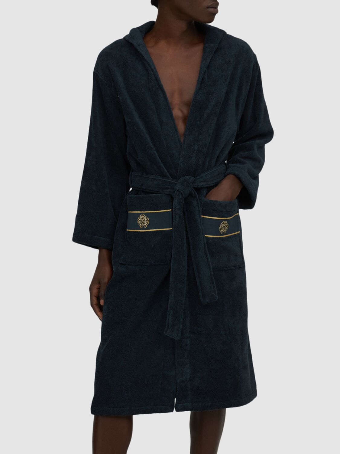 ROBERTO CAVALLI GOLD NEW COTTON BATHROBE 