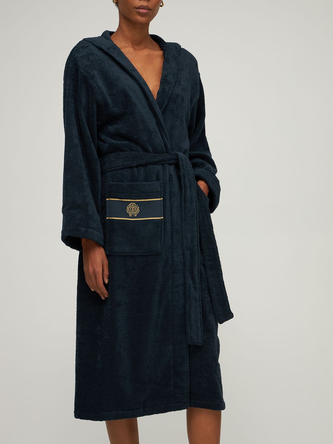 ROBERTO CAVALLI GOLD NEW COTTON BATHROBE 