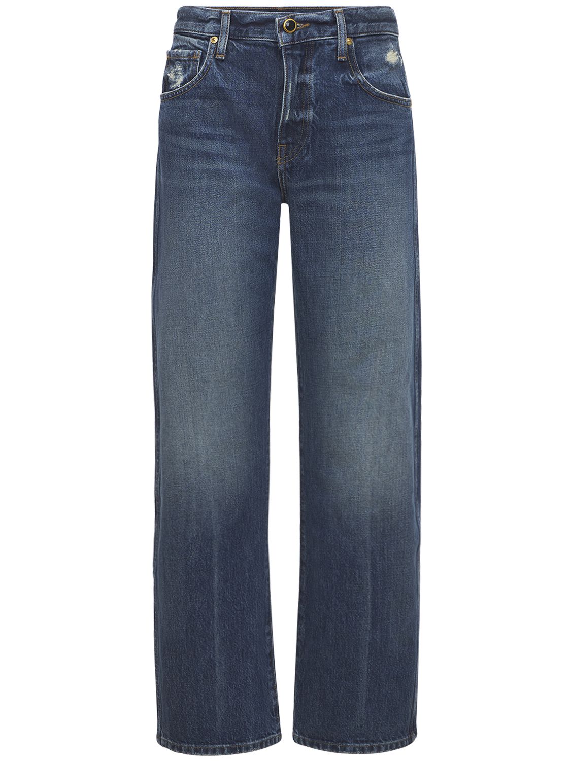 Kerrie Mid Rise Straight Cotton Jeans