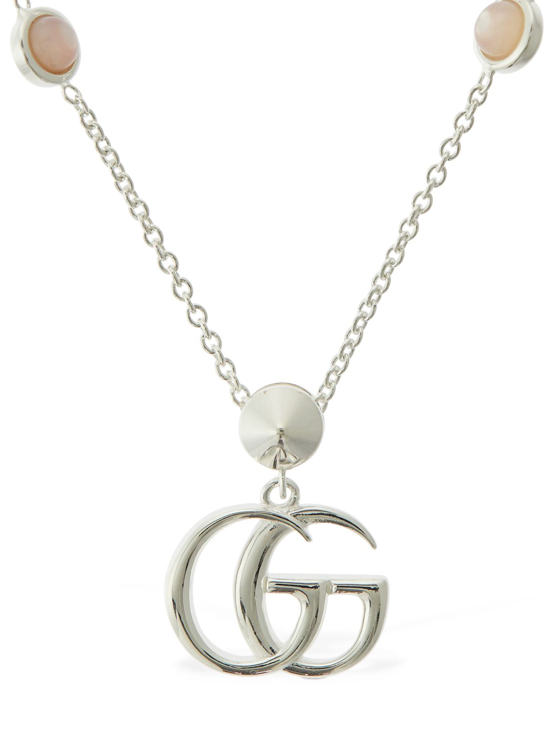 Gucci Double G Crystal-embellished Key Necklace - Gold