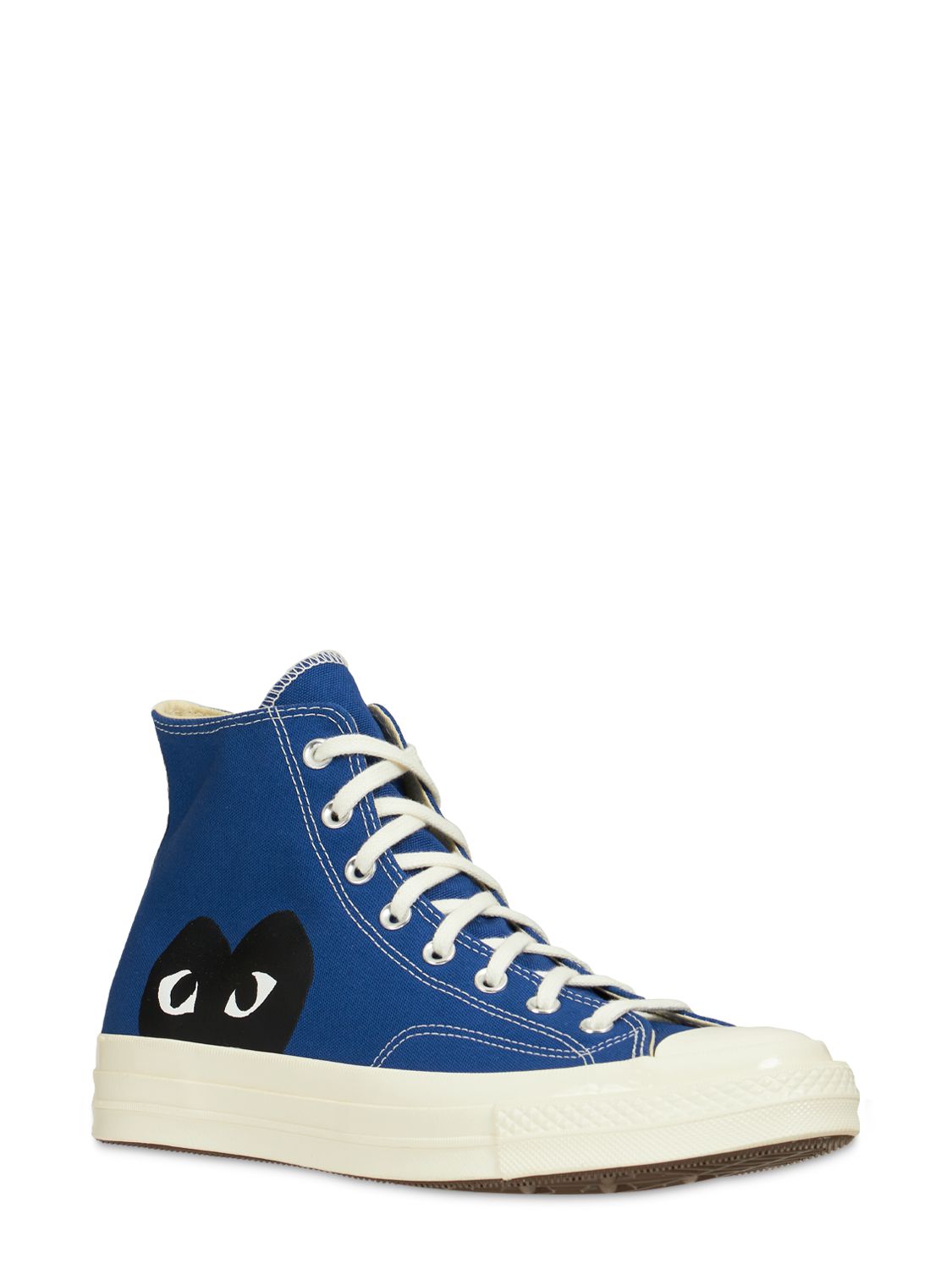 Shop Comme Des Garçons Play Play Converse Cotton High Sneakers In Blue