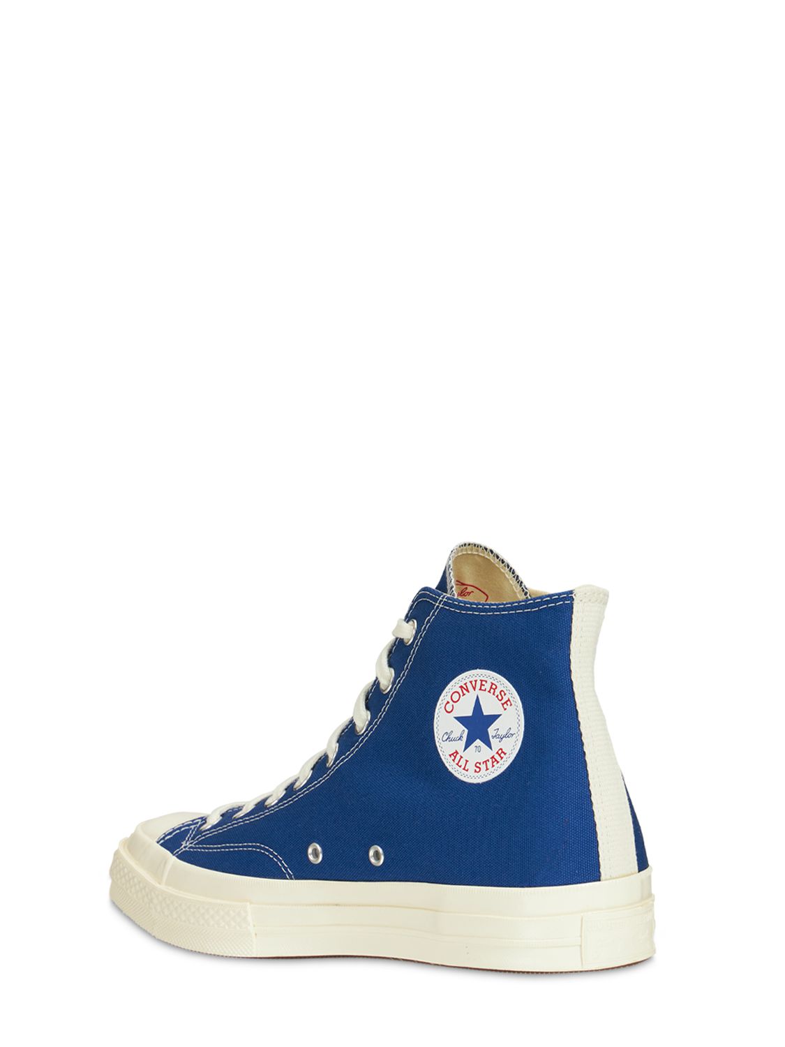 Shop Comme Des Garçons Play Play Converse Cotton High Sneakers In Blue