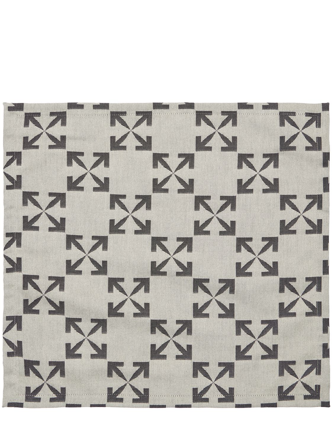 Off-white Arrow Napkin Set In White,black