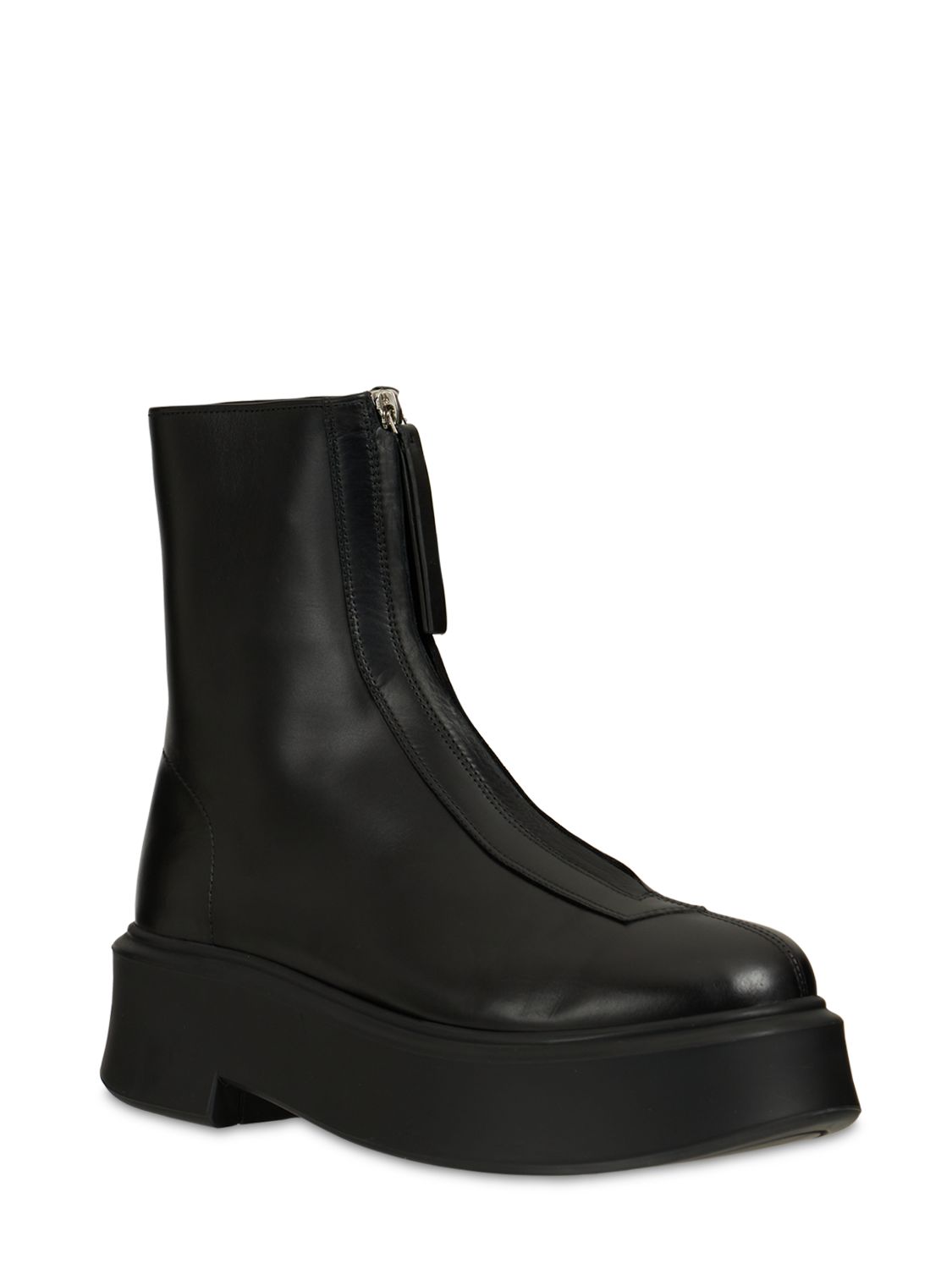 Shop The Row 50mm Zipped Leather Ankle Boots In Black