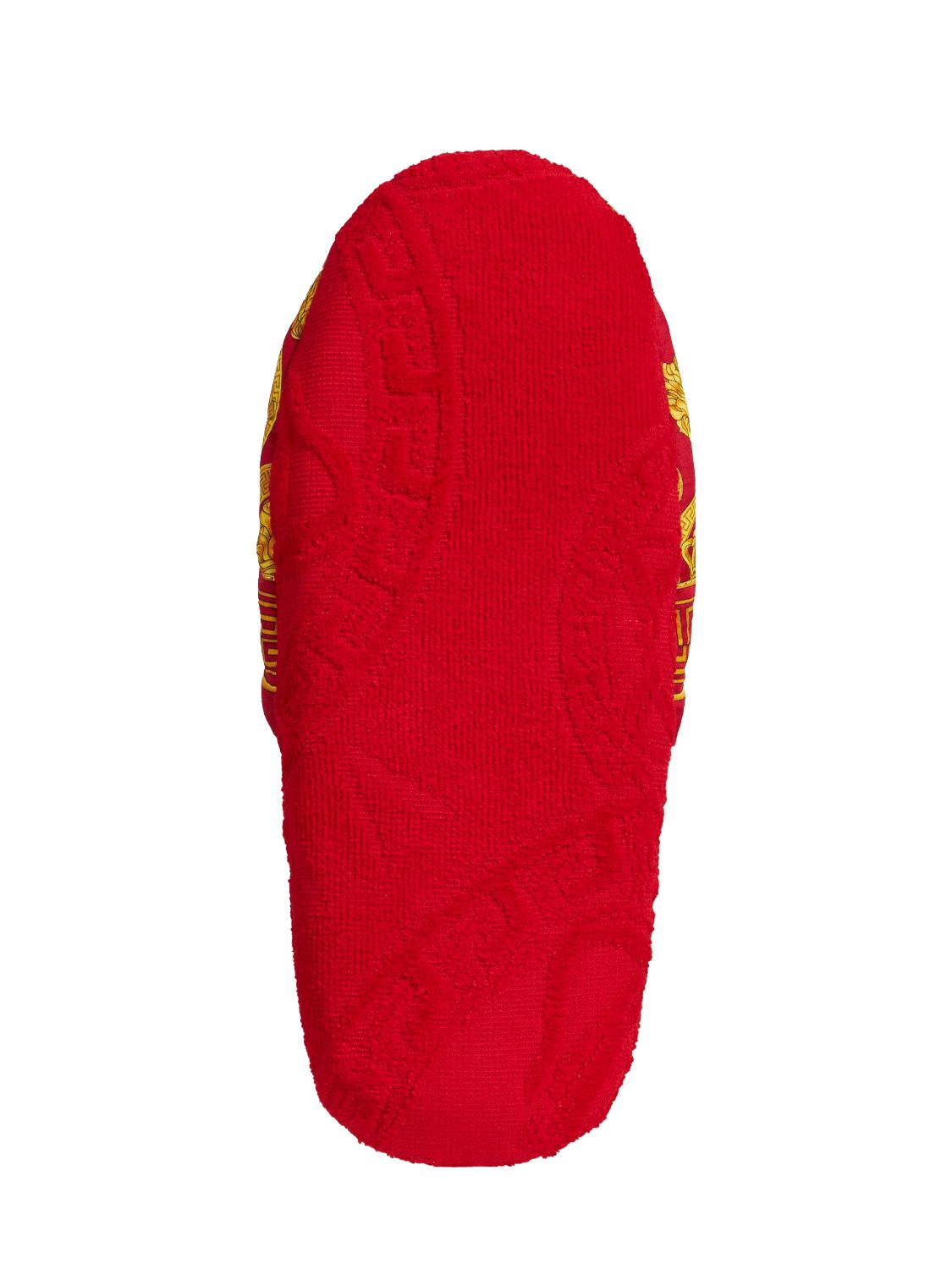 Shop Versace Medusa Amplified Slippers In Rosso-oro