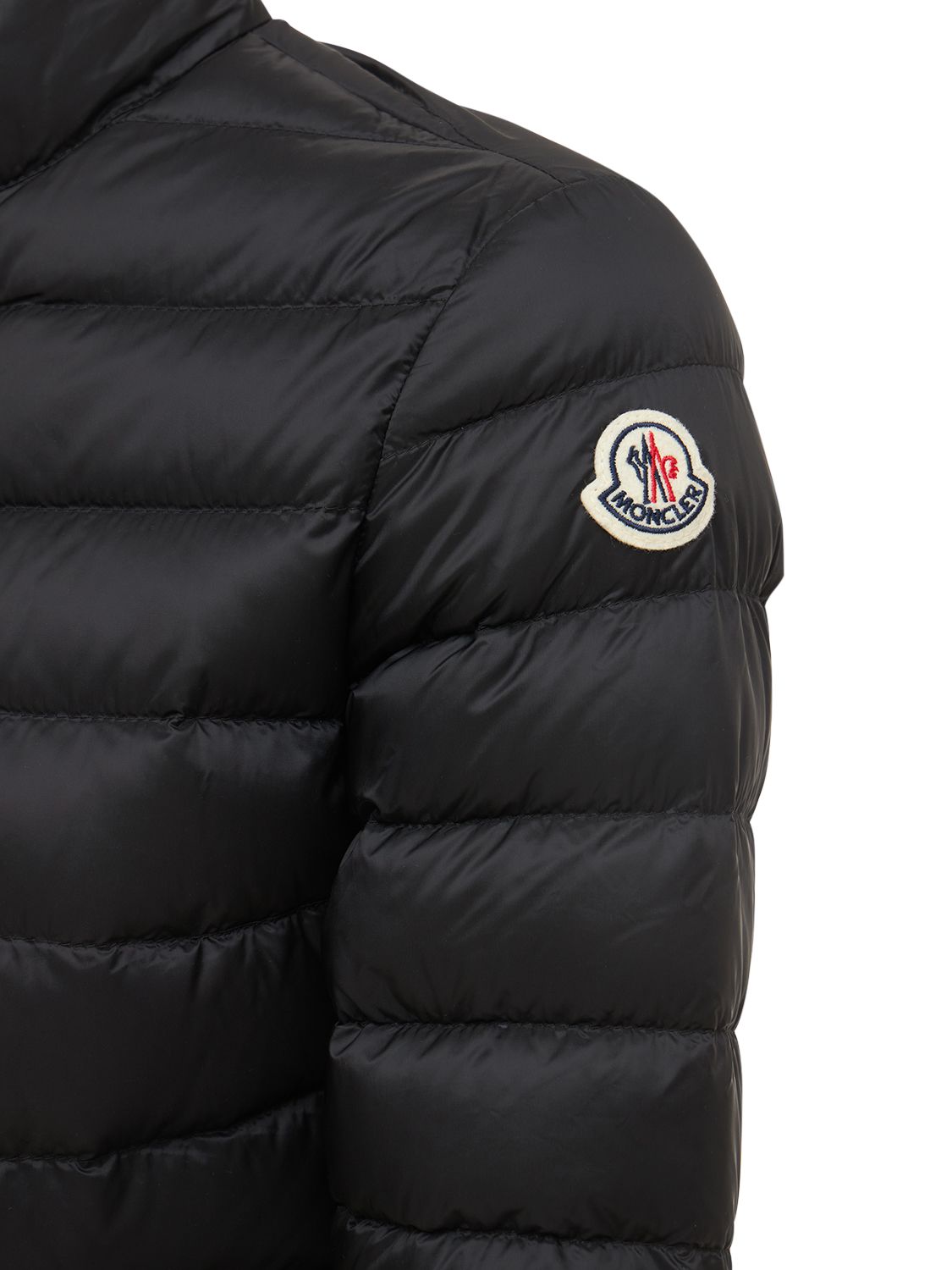 Shop Moncler Lans Nylon Down Jacket In 블랙