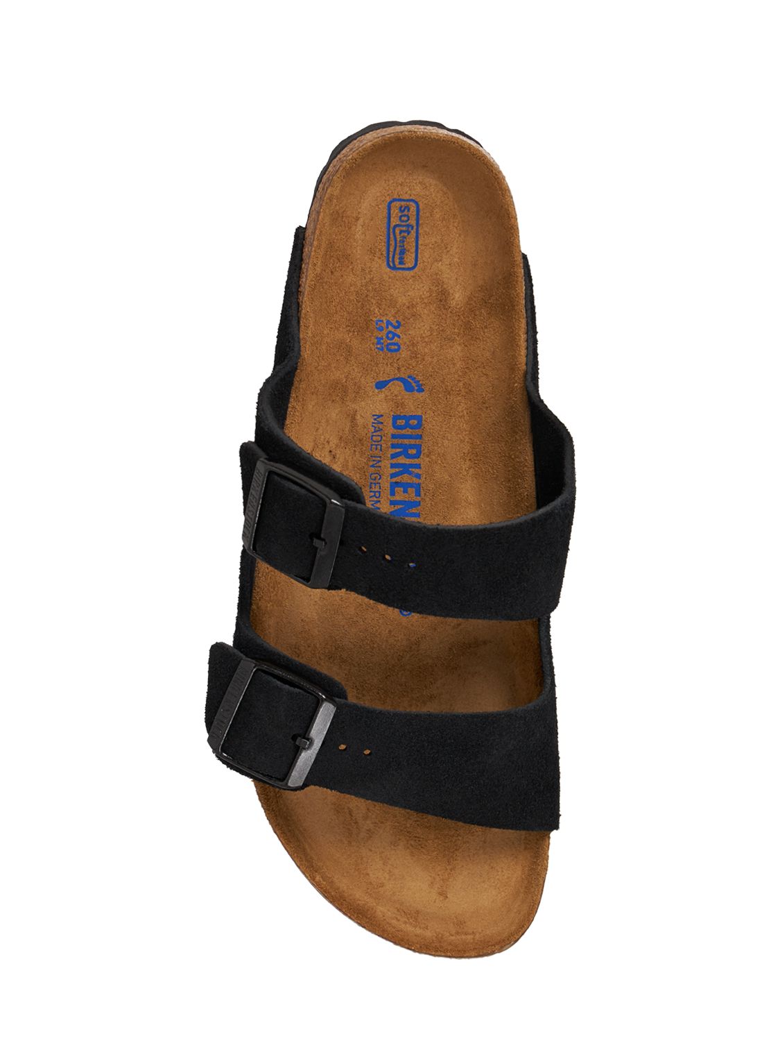 Shop Birkenstock Arizona Sfb Suede Sandals In Black