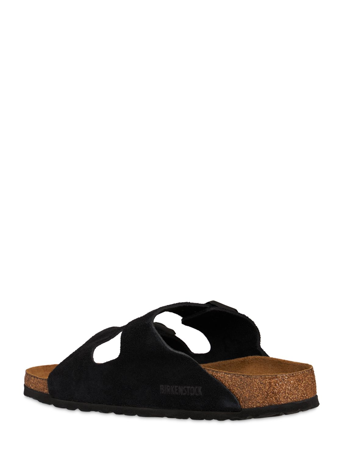 Shop Birkenstock Arizona Sfb Suede Sandals In Black