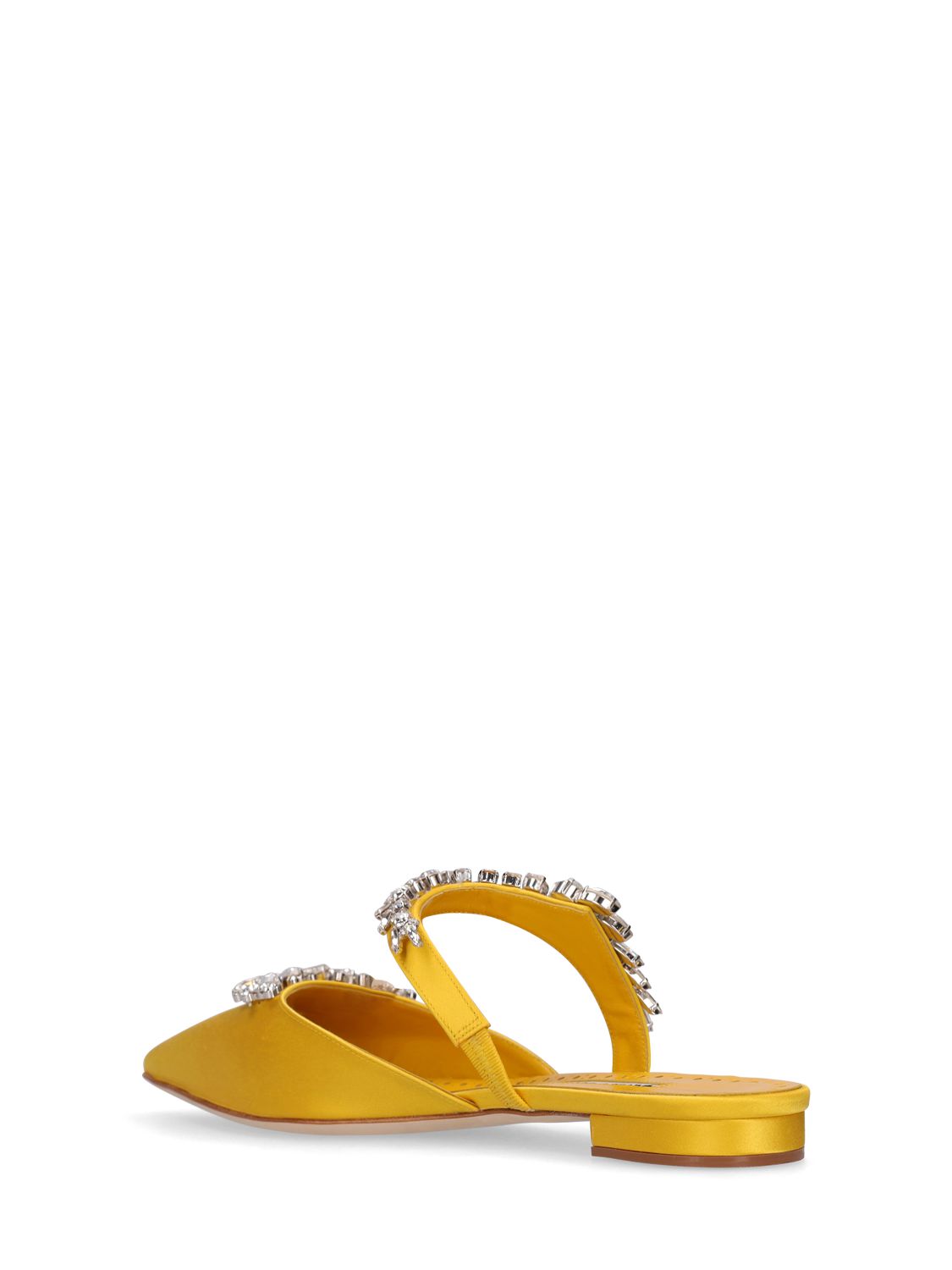 Manolo Blahnik Lurum Satin Flat In Yellow