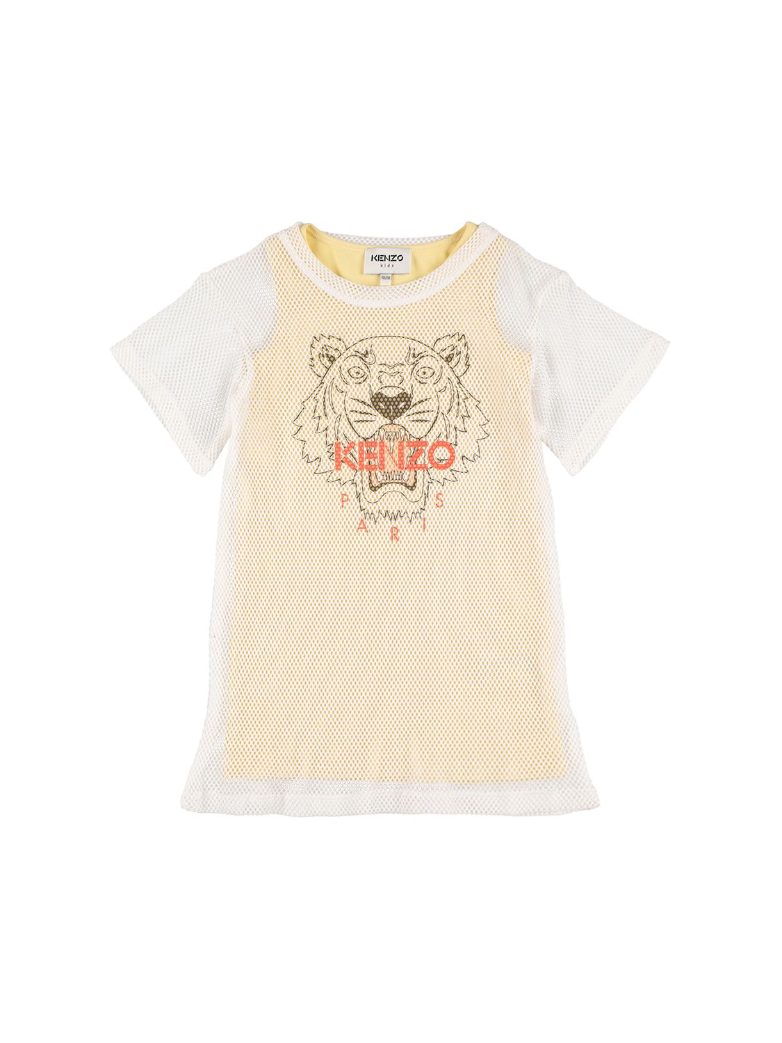 KENZO KIDS Tiger Cotton Jersey & Fishnet Dress