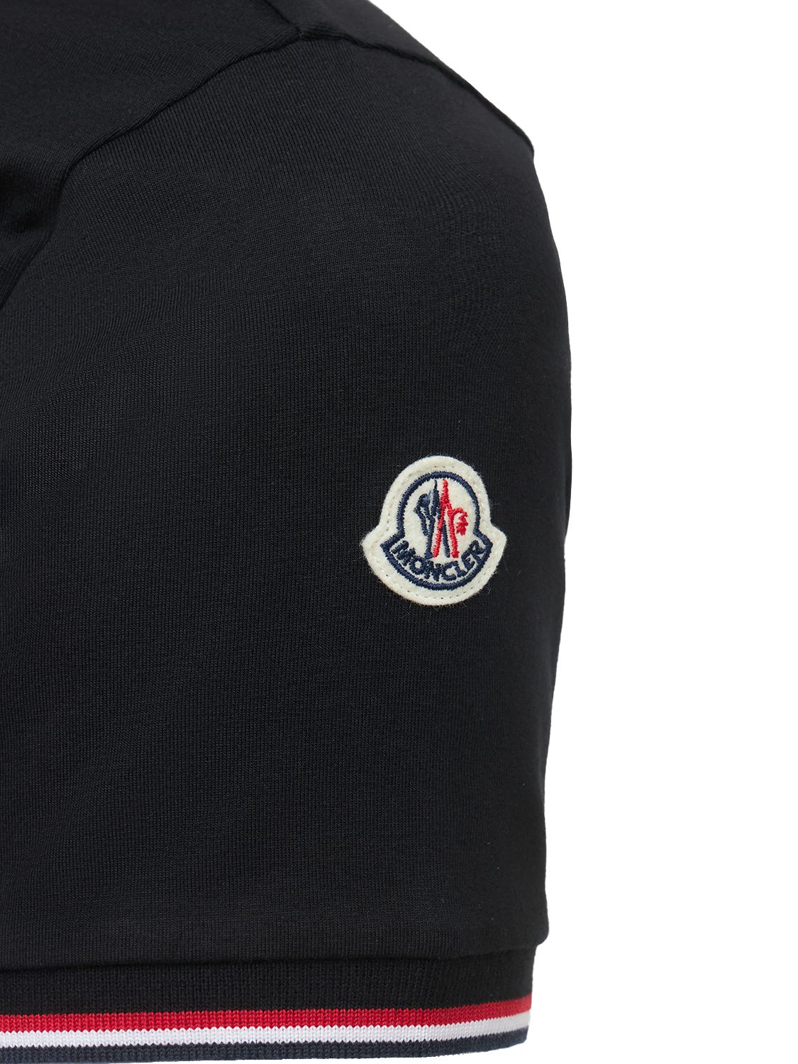 Shop Moncler Stretch Cotton Jersey T-shirt In Black