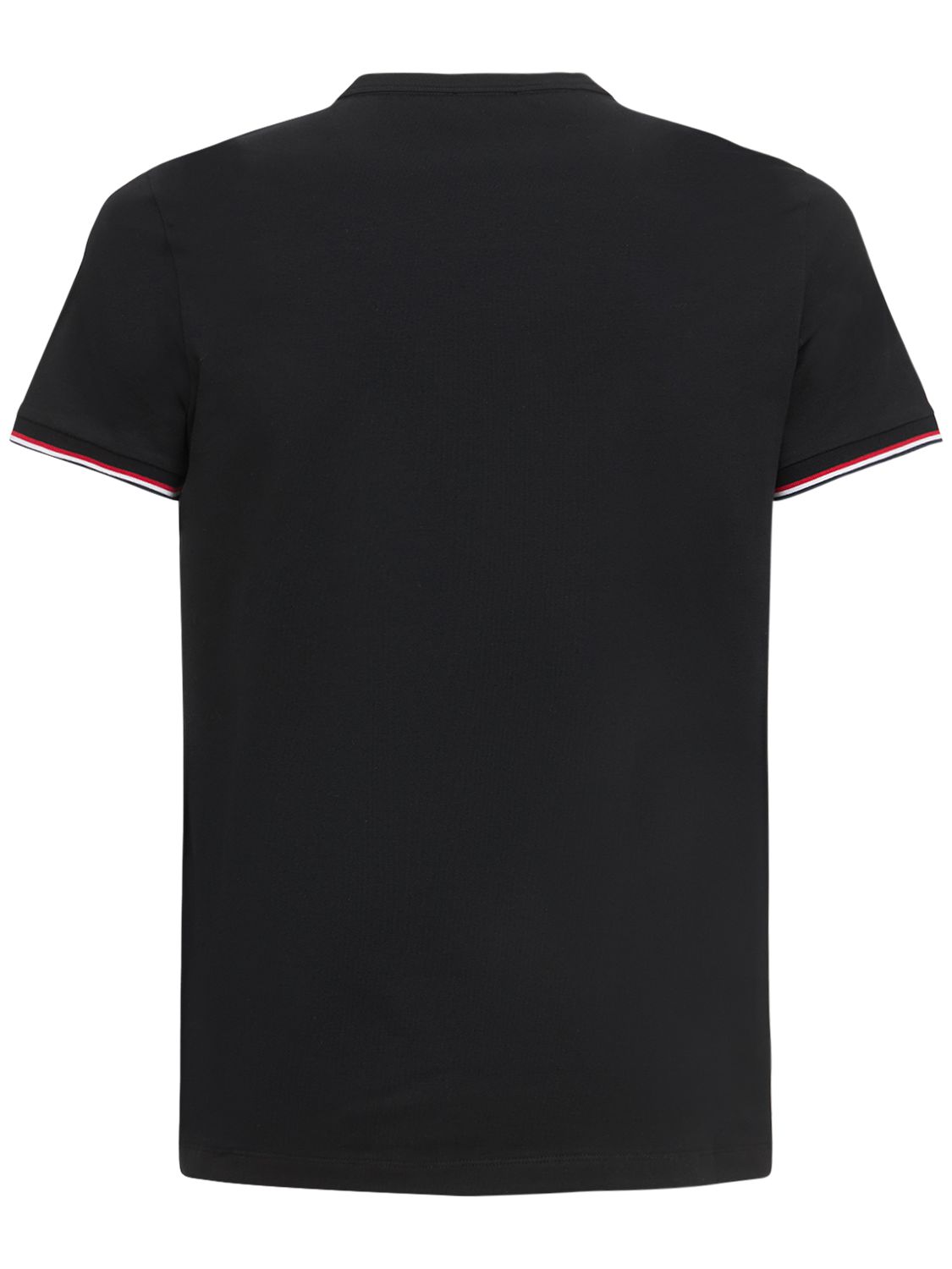 Shop Moncler Stretch Cotton Jersey T-shirt In Black