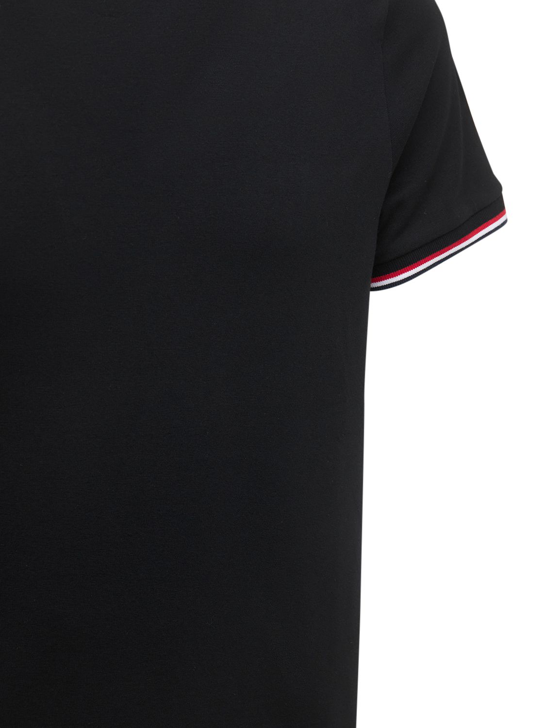 Shop Moncler Stretch Cotton Jersey T-shirt In Black