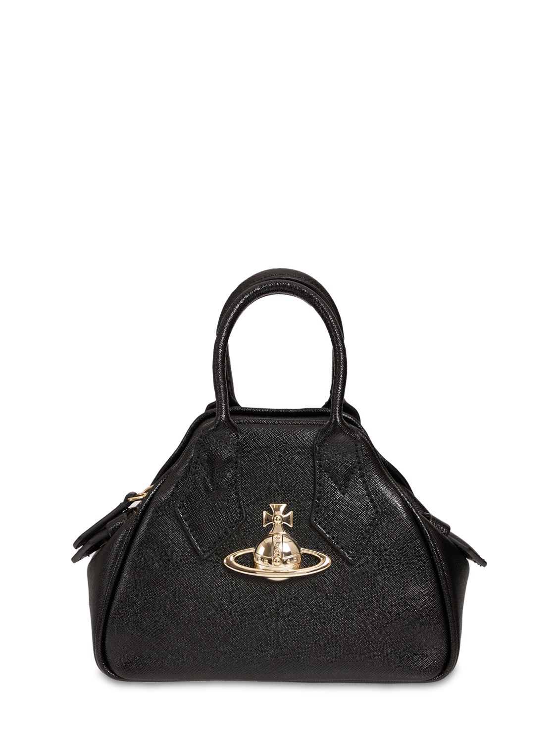 Vivienne Westwood Mini Yasmine Saffiano Leather Bag In Schwarz
