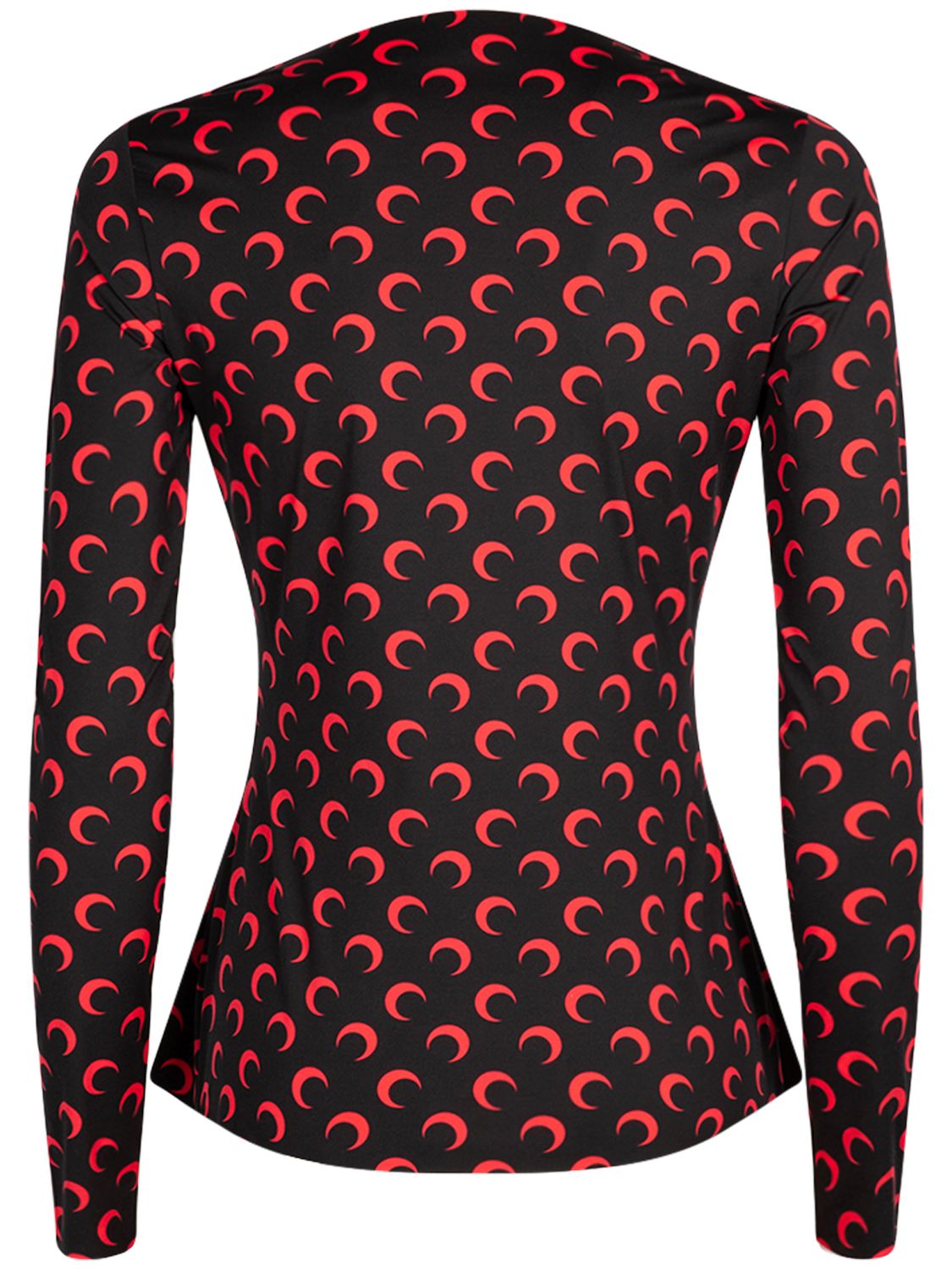 Shop Marine Serre Second Skin Moon Print Recycled Top In Black/red