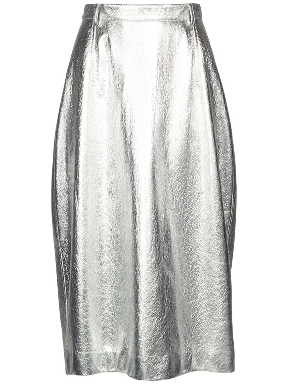 Metallic Leather Skirt