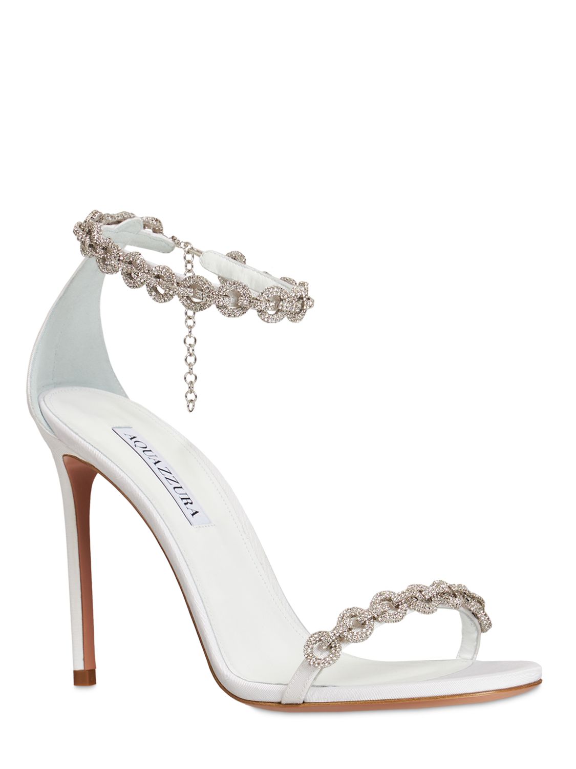 AQUAZZURA 105MM LOVE LINK GROSGRAIN SANDALS 