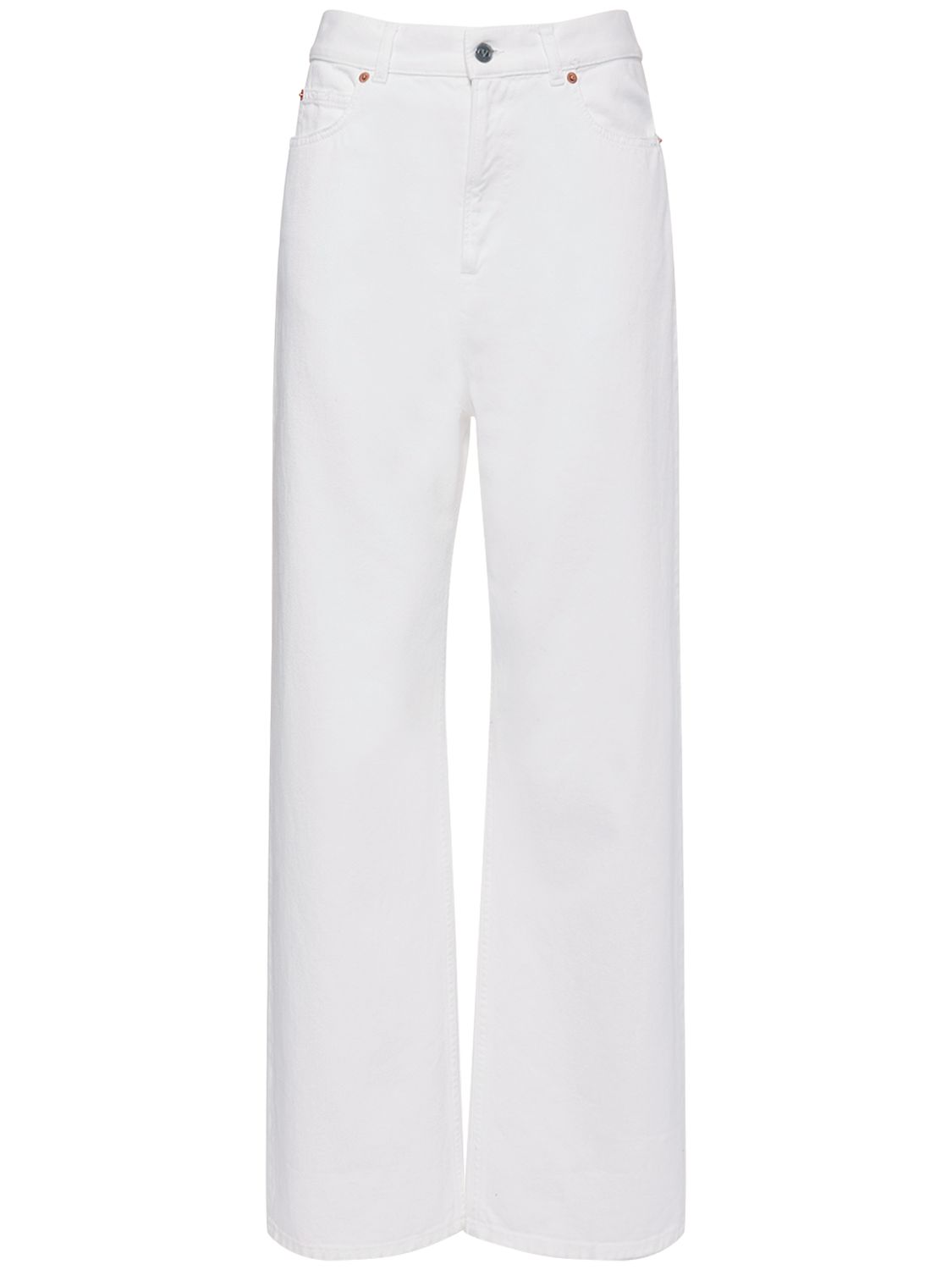 Jean Ample En Denim De Coton Taille Haute - VALENTINO - Modalova