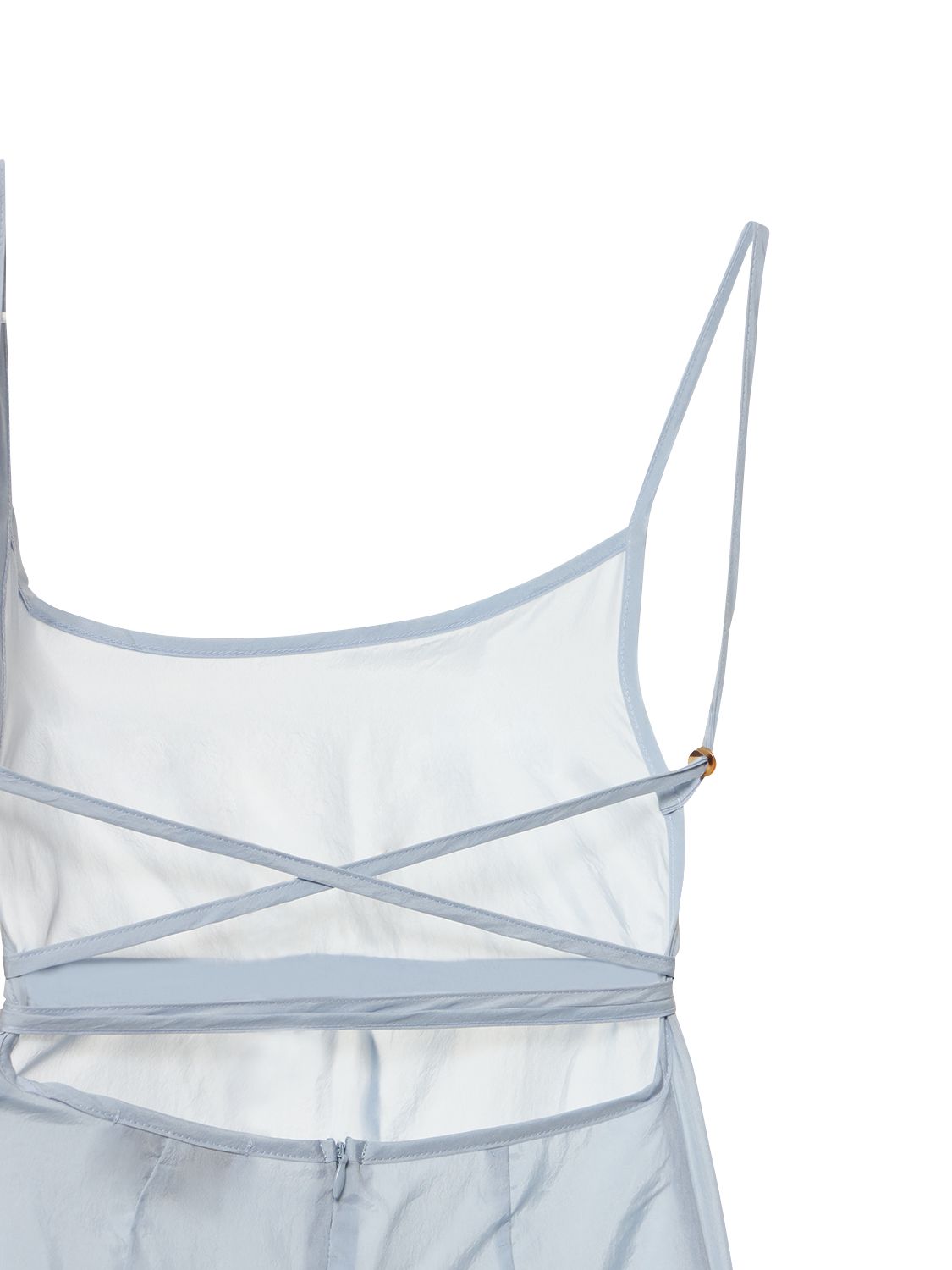 Shop Anemos The Km Japanese Cupro Mini Dress In Light Blue