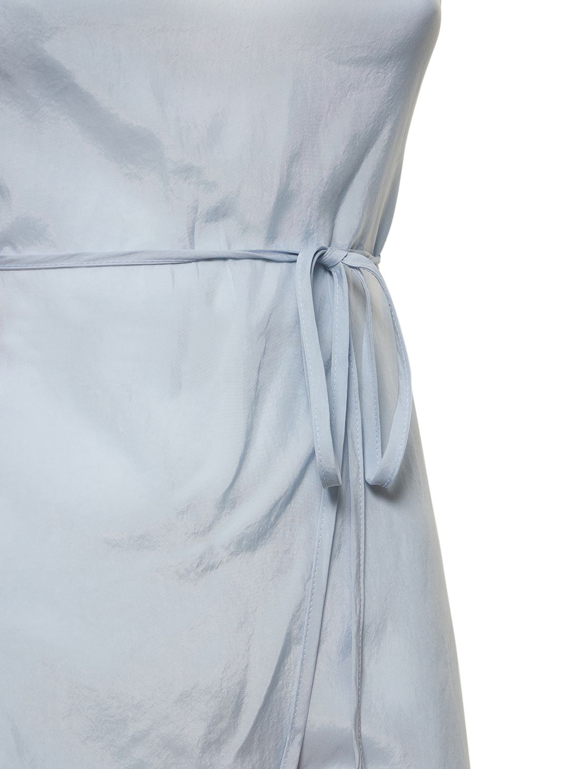 Shop Anemos The Km Japanese Cupro Mini Dress In Light Blue