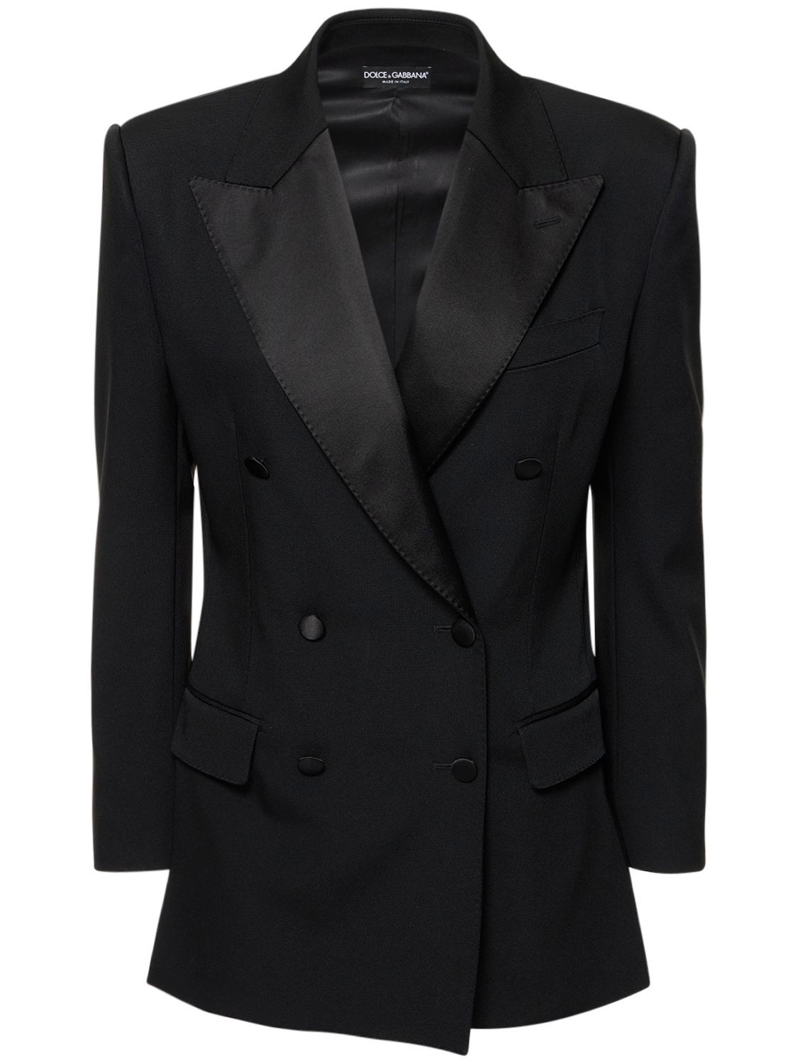Double Breasted Silk Blend Blazer - DOLCE & GABBANA - Modalova