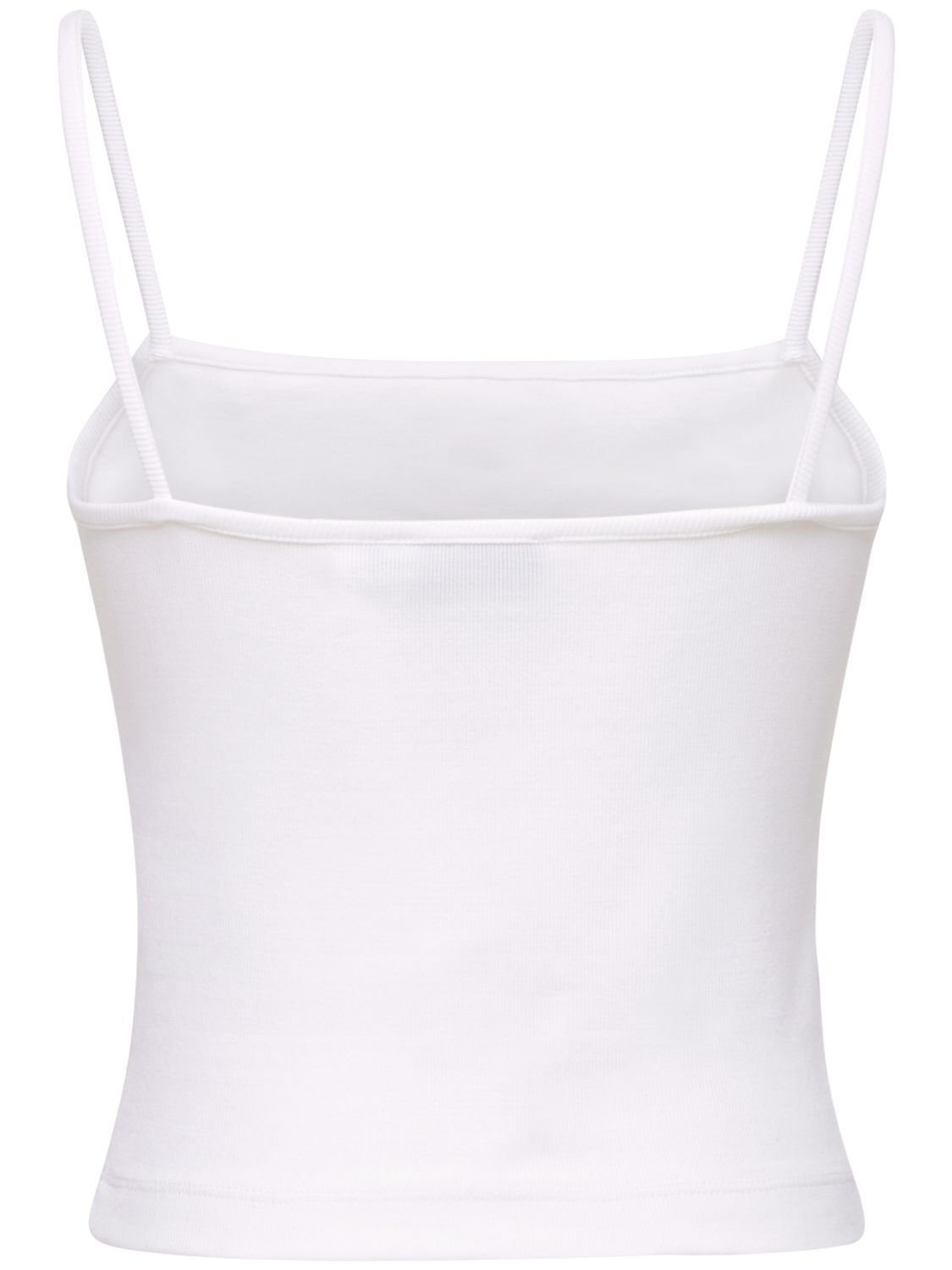 Shop Diesel Stretch Cotton Jersey Logo Tank Top In White