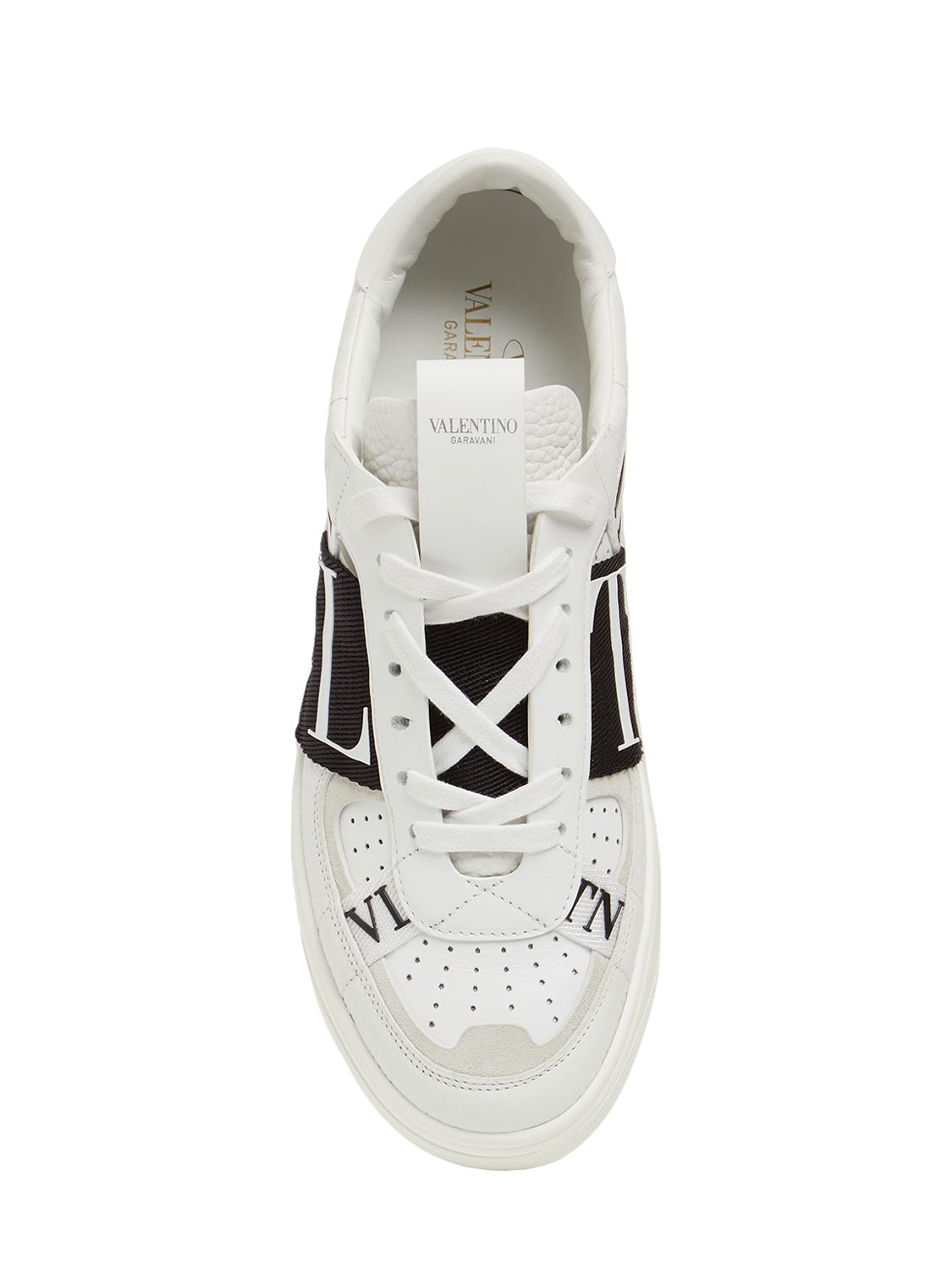 Valentino Vl7n Leather And Fabric Low-top Sneakers In White,black