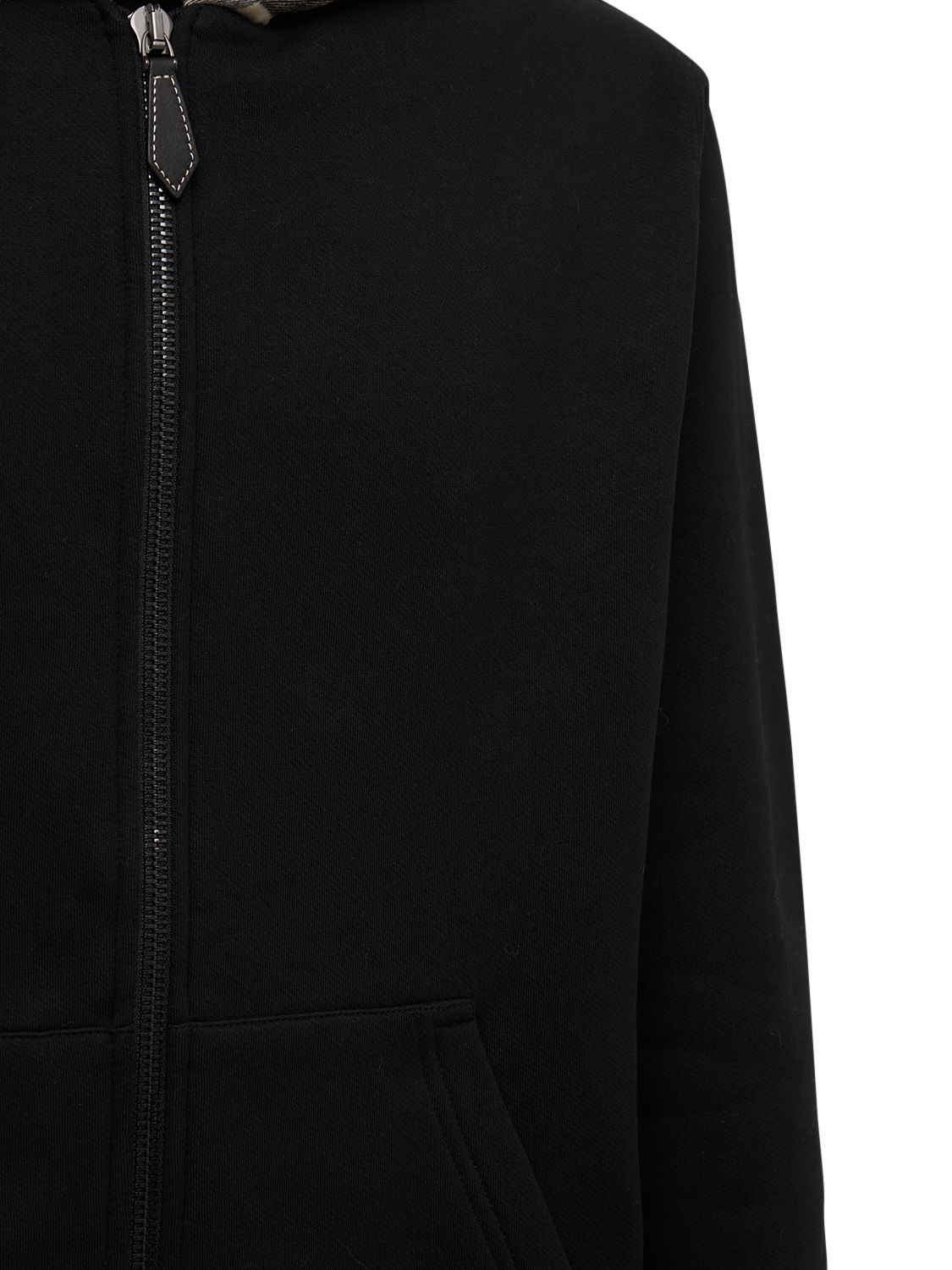 Shop Burberry Samuel Cotton Hoodie In Black