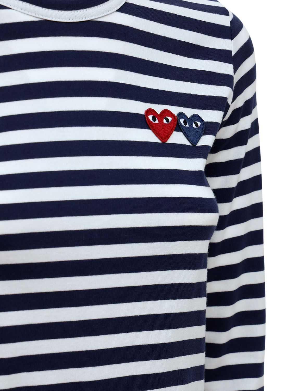 Embroidered Hearts Cotton T-shirt