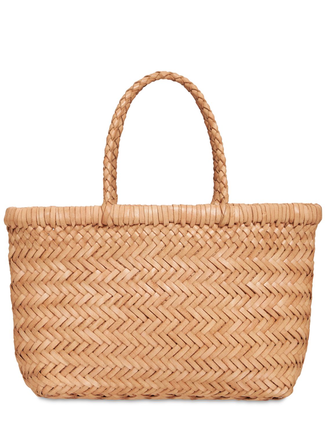 Mini Flat Gora Leather Basket Bag