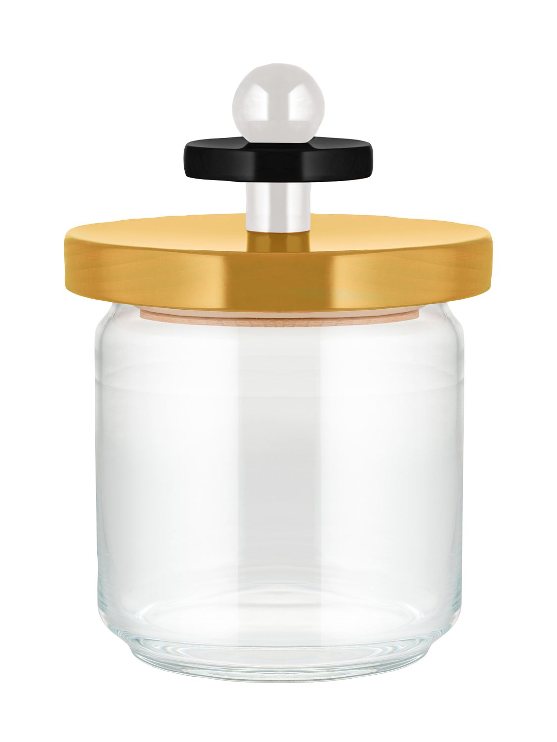 Alessi Twergi Glass Container W/ Lid In Yellow