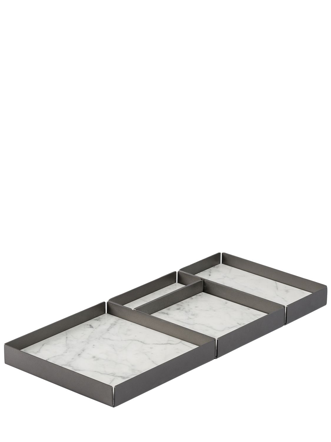 Salvatori Set Of 4 Marble Modular Trays In White