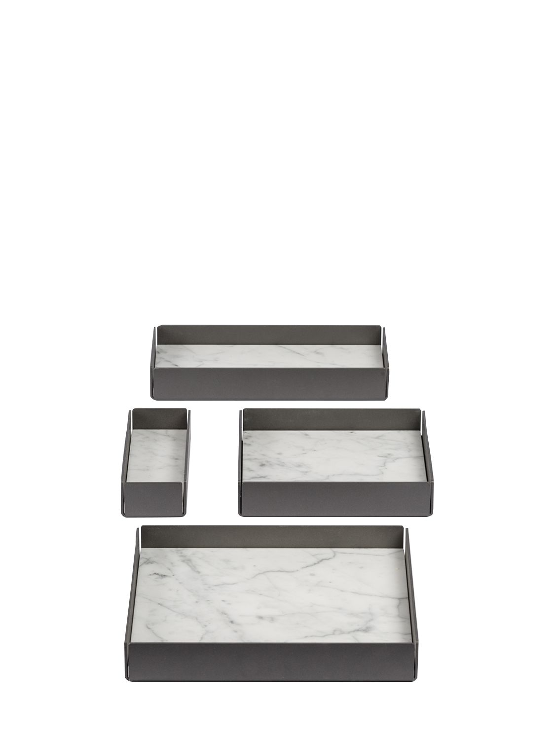 Salvatori Set Of 4 Marble Modular Trays In White