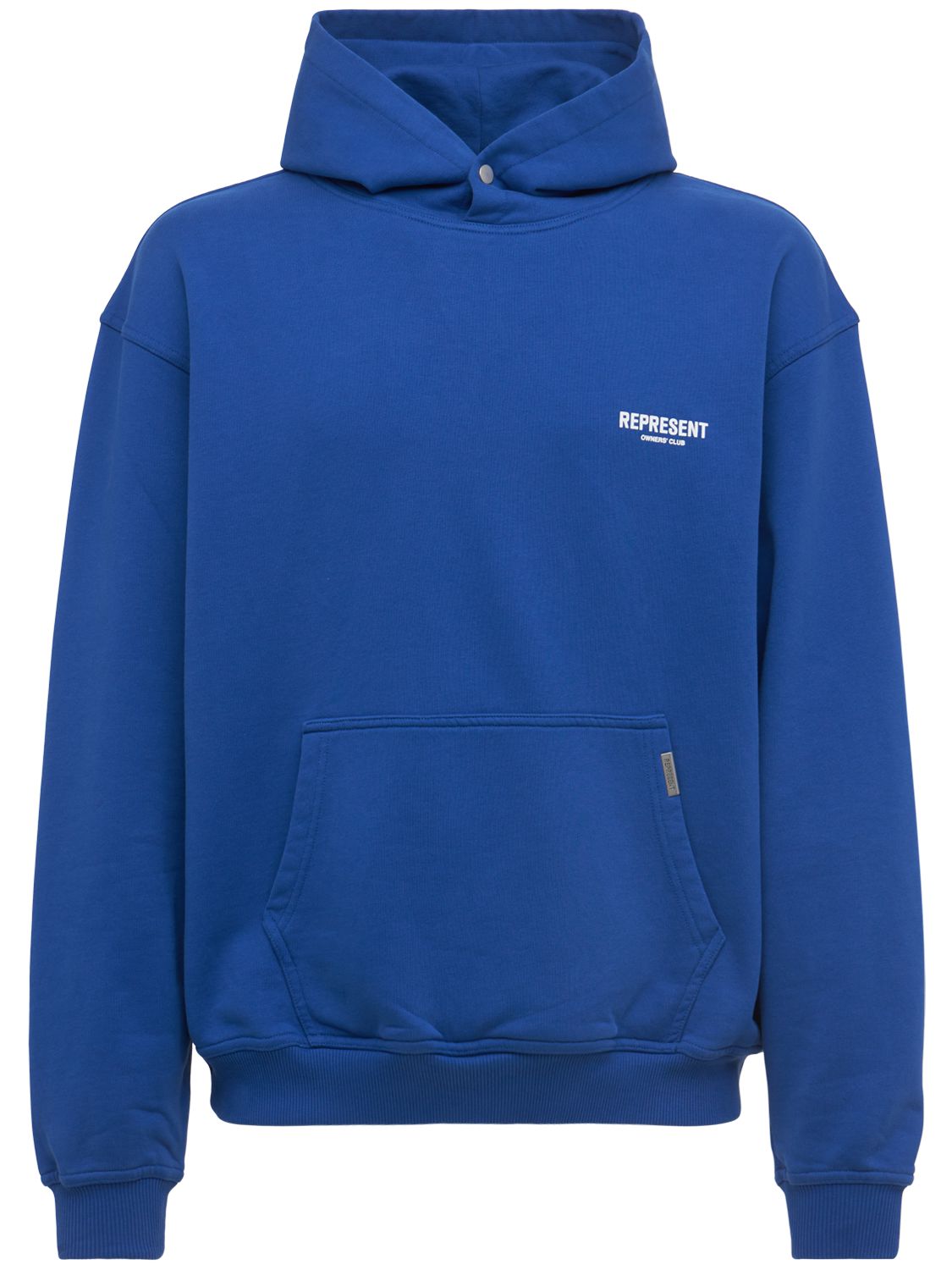 Shop Represent Owners Club Logo Cotton Hoodie In Blue
