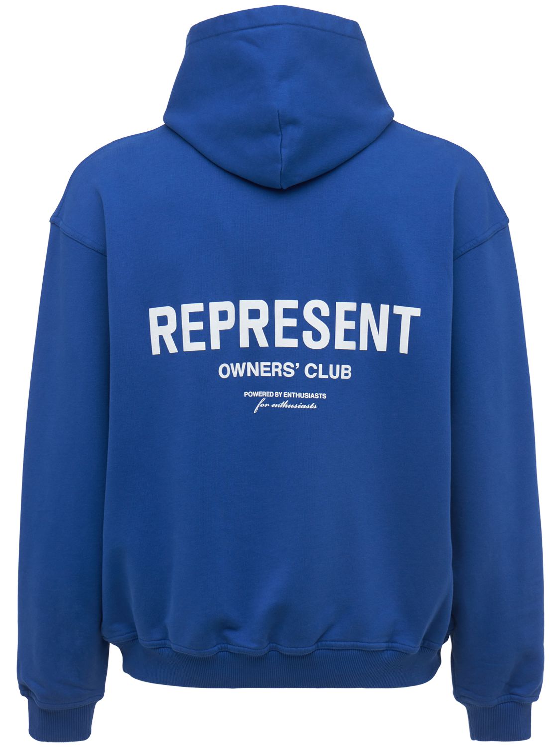 Shop Represent Owners Club Logo Cotton Hoodie In Blue