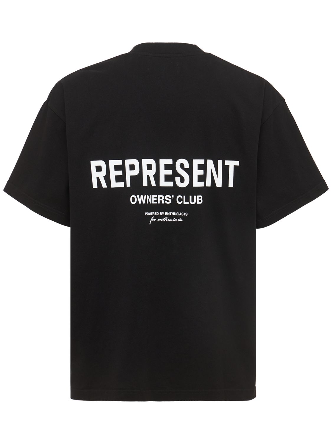 Shop Represent Owners Club Logo Cotton T-shirt In Black