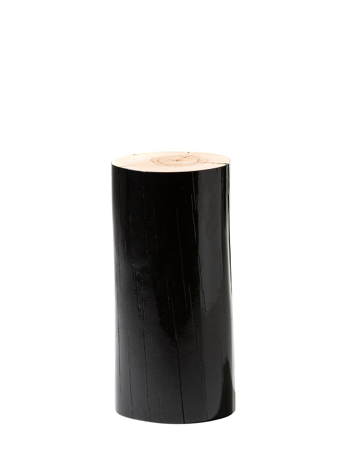 Gervasoni Large Log Lacquered Stool In Black