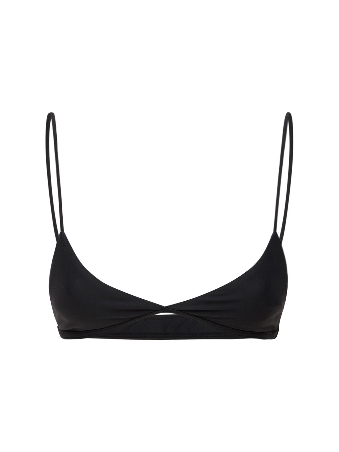 Tropic Of C Ischia Recycled Tech Triangle Bikini Top In Black