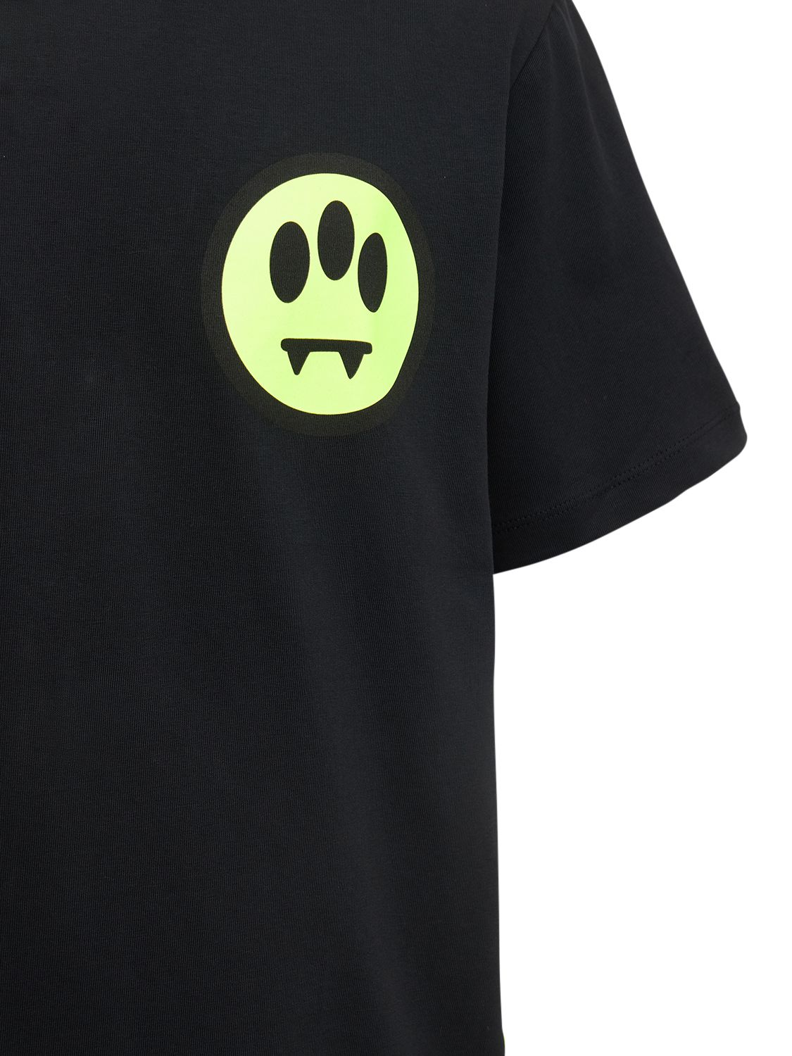 Shop Barrow Logo Printed Cotton T-shirt In Black