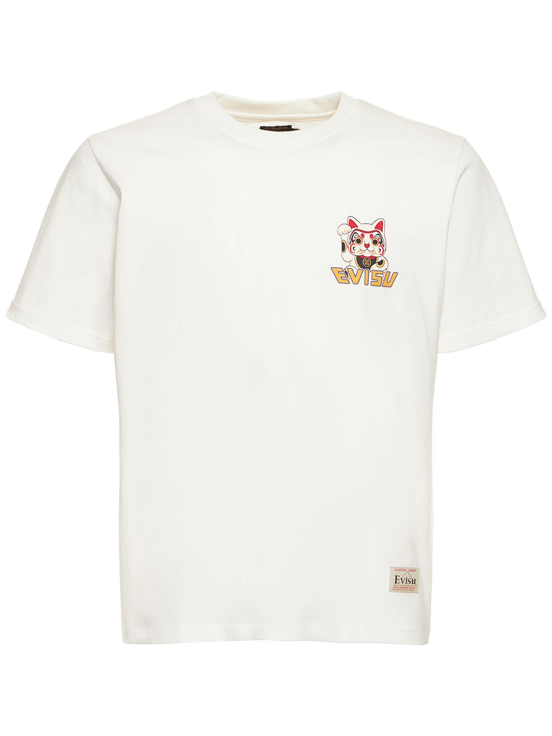 t-shirt en coton imprimé lucky cat